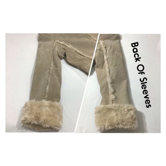 Wilsons Leather Penny Lane Style Suede Faux Fur Trim Coat Size Large - Picture 7 of 14